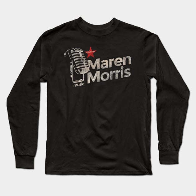 Maren Morris - Vintage Microphone Long Sleeve T-Shirt by G-THE BOX